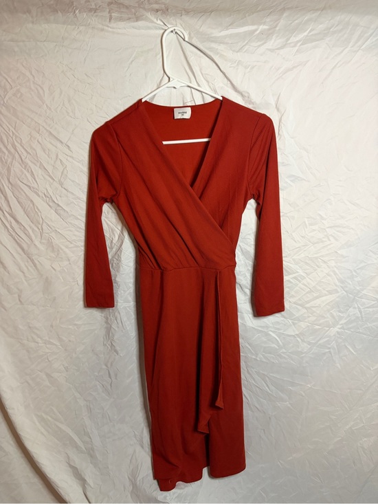 Societe Dresses & Skirts - Societe Faux Wrap Dress in burnt Orange Sz XS Petite
